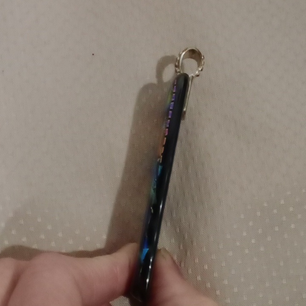 Handmade Dichroic Fused Glass Abstract Art Pendant (No Chain) - Picture 5 of 8